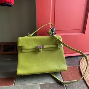 Vintage inspired designer Italian style green purse